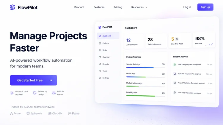 AI Landing Page Hero result