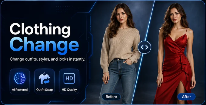 Clothing Change before and after example