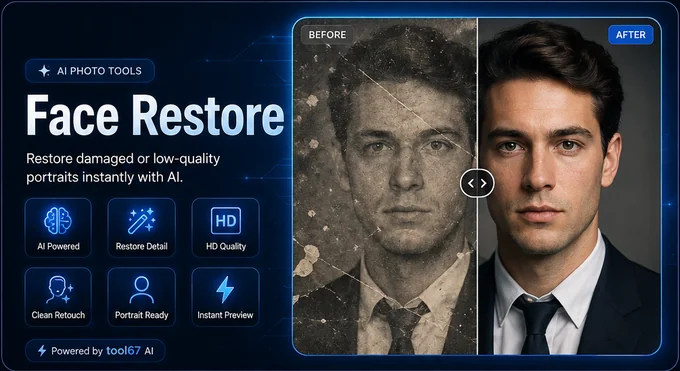 Face Restore before and after example