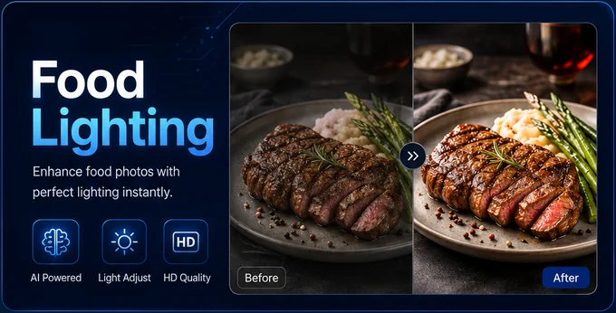 Food Lighting before and after example