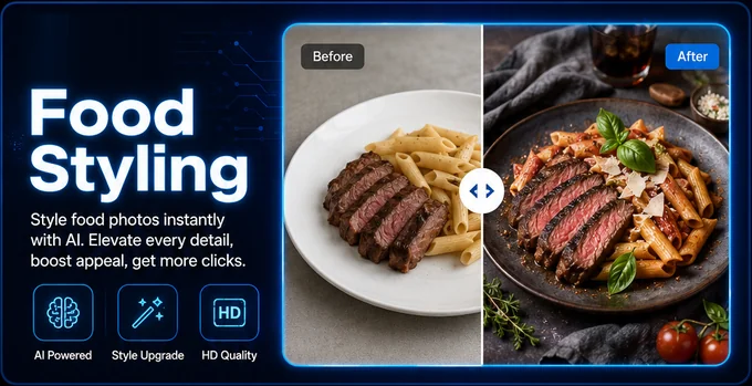Food Styling before and after example