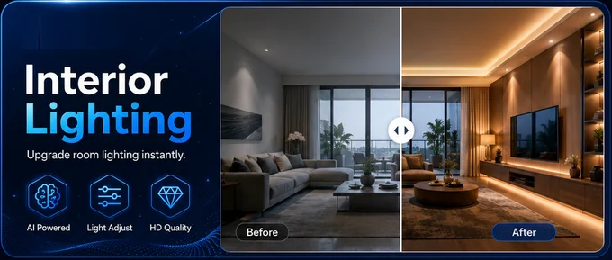 Interior Lighting before and after example