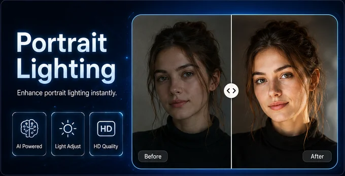 Portrait Lighting before and after example
