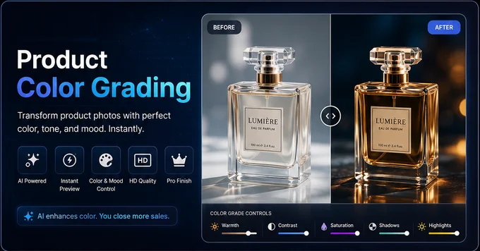 Product Color Grading before and after example