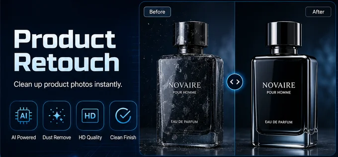Product Retouch before and after example