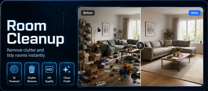 Room Cleanup before and after example