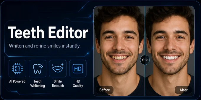 Teeth Editor before and after example